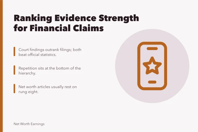 Hierarchy of evidence strength for financial claims and estimates. A closer look at estimate methodology estimate in 2027