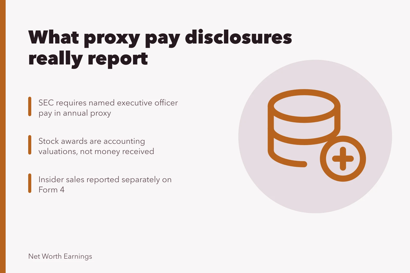 Card on SEC executive pay disclosure: valuation versus cash received. Why SEC pay is not executive net worth earnings
