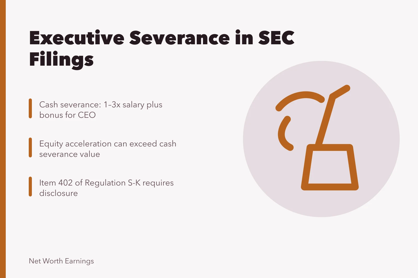 Executive severance disclosure in SEC filings with cash and equity terms. Executive Severance Package Examples: Pay, Not Net Worth