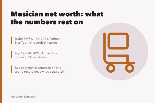 Card: musician net worth estimates, sources, and two separate copyrights. Musician net worth: the complete list, checked
