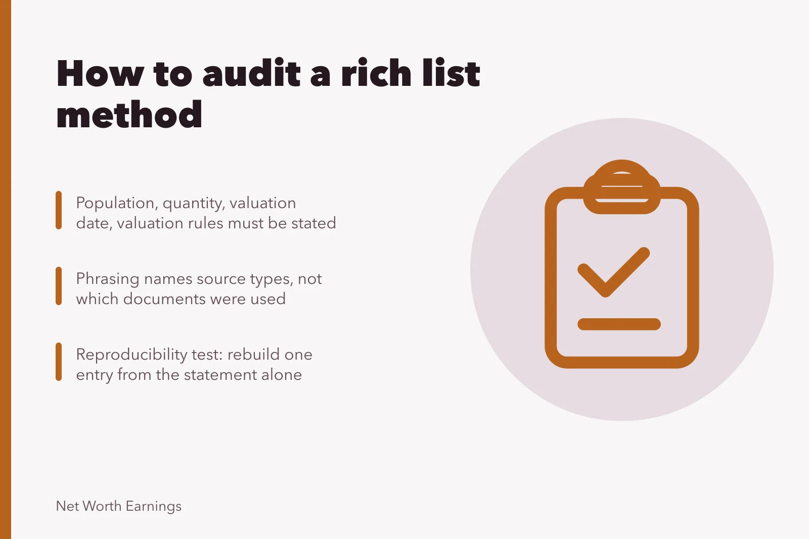 Checklist card auditing richest rankings methodology statements for reproducibility. Buyer's checklist for richest rankings methodology: what we do instead